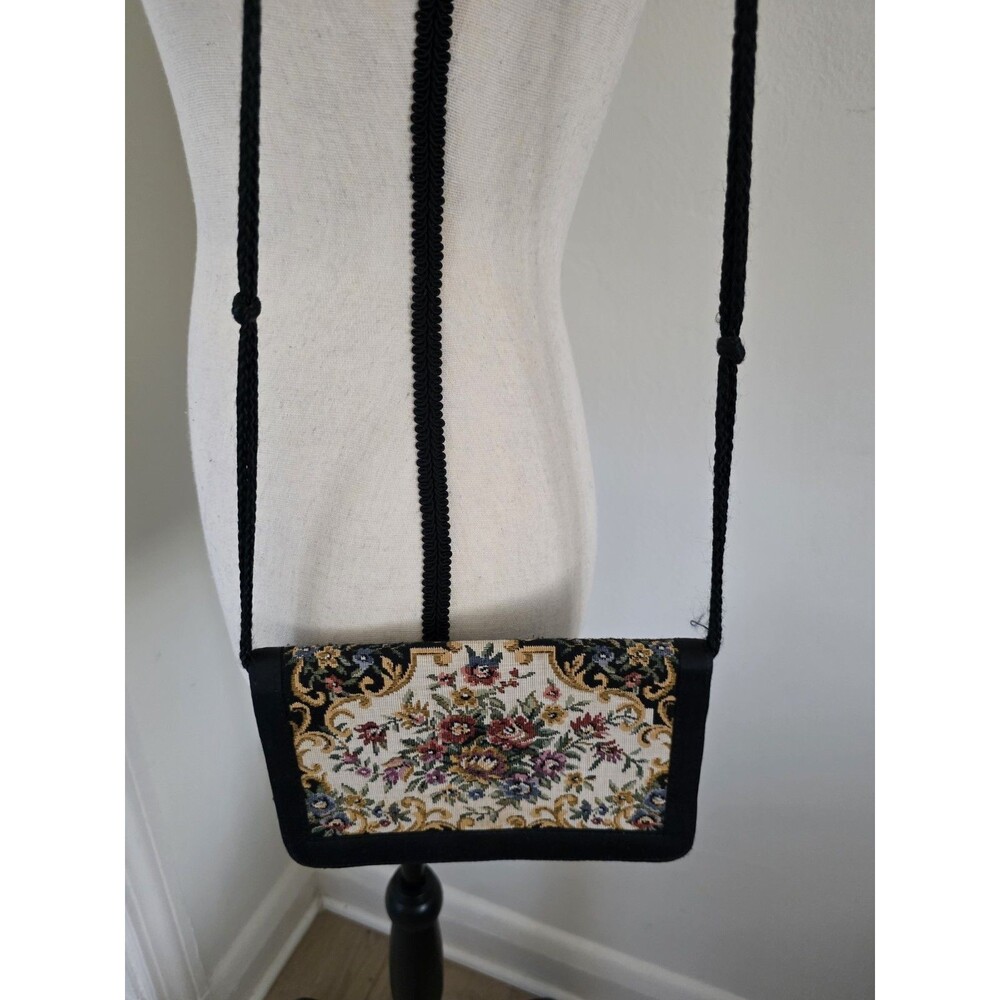 VINTAGE 80s FloralTapestry ADG Imports Chic Envelope Clutch EveningBag PURSE VgC